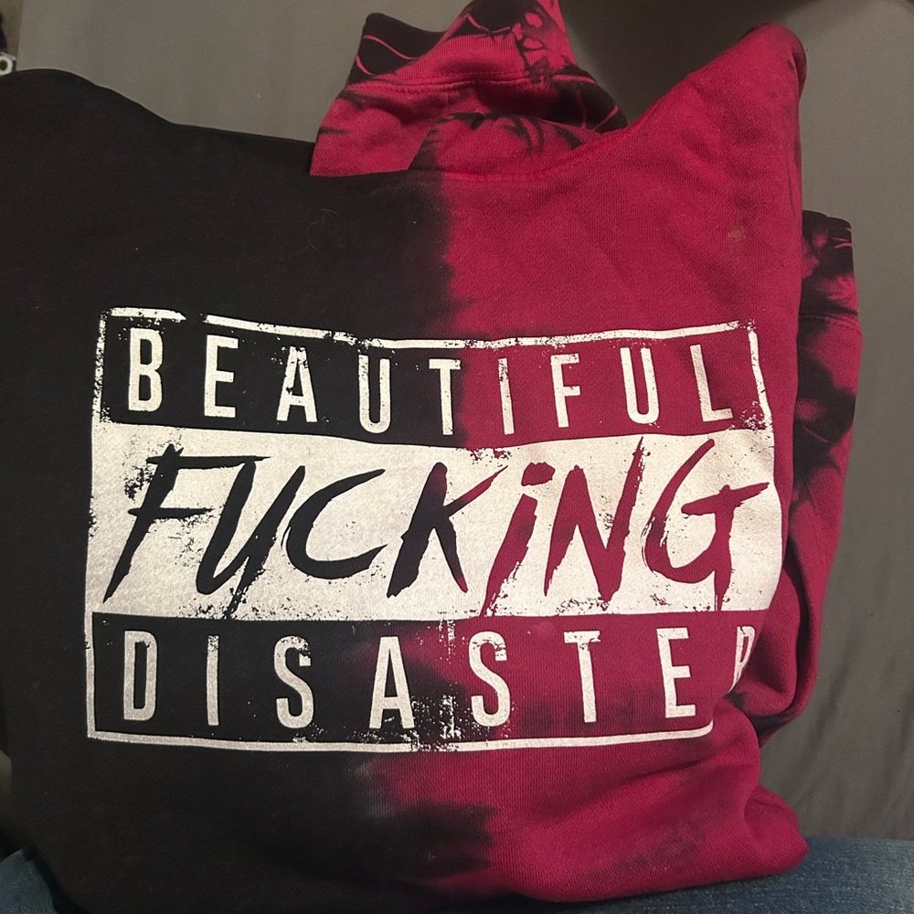 Beautiful Disaster Red and Black Hoodie